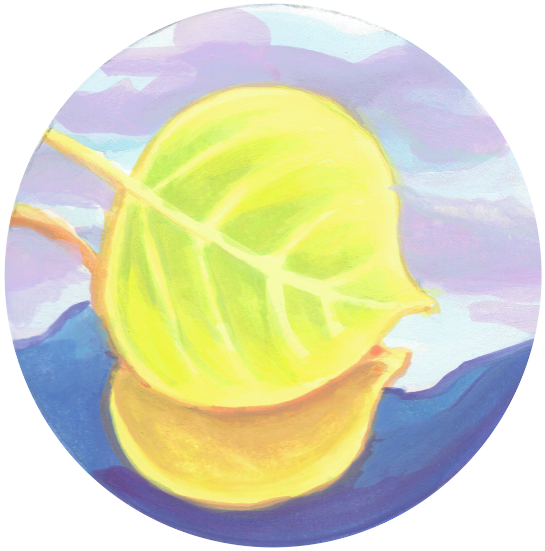 Painting of aspen leaf.