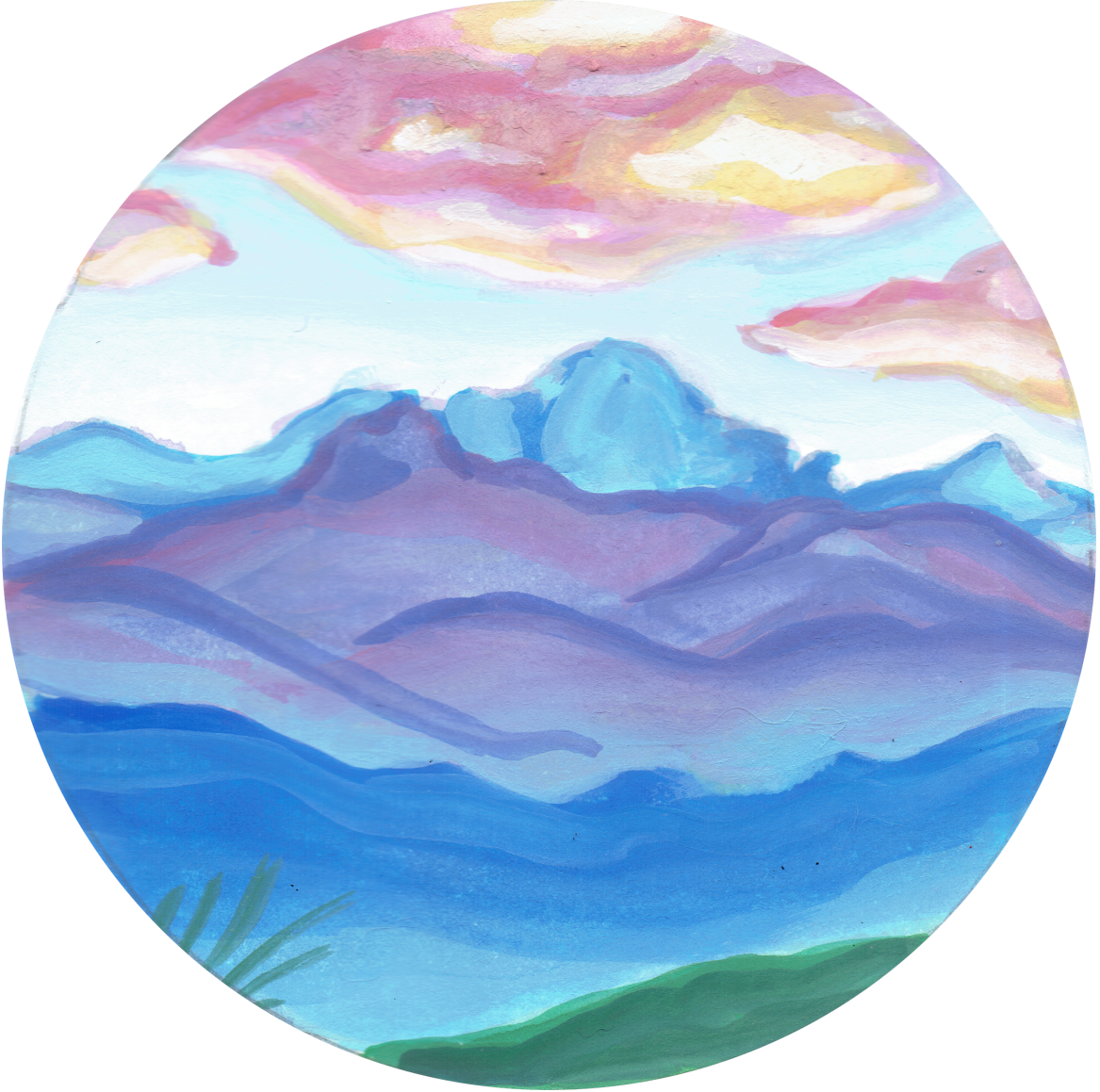 Painting of mountains.